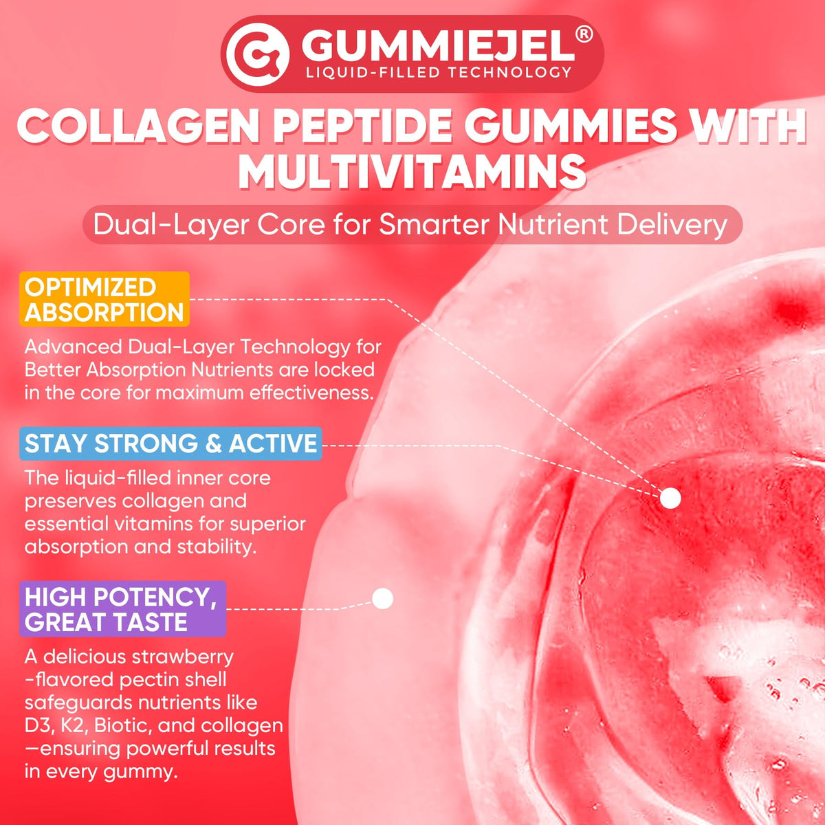 Collagen Peptide Gummies for Women & Men Sugar-Free, Multi Collagen Hydrolyzed w/ 1500mg Protein Type I,II,III,V,X, 5000mcg Biotin, Methylated B12, Vitamin C A E D3 B6 - PrimeBioHealth - canada supplements