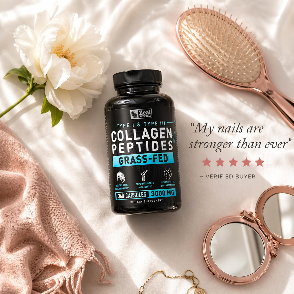 Collagen Peptides Capsules 360 Count - Grass Fed Bovine Hydrolyzed Collagen Pills - Hair, Skin & Nails, Joint Support - Collagen Supplements for Women & Men - PrimeBioHealth - canada supplements