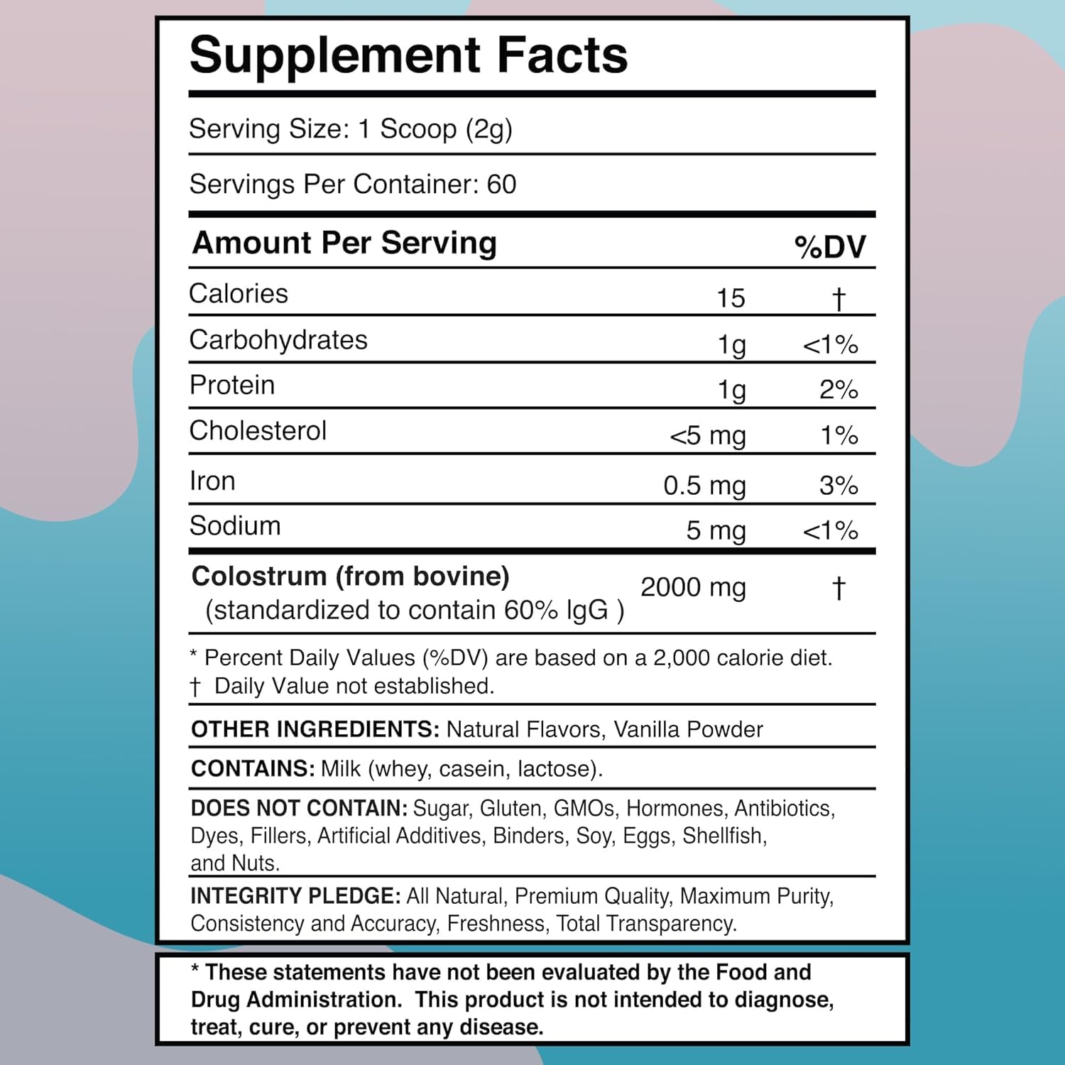 Colostrum Powder 2000mg - Vanilla Flavor, 60% IgG Bovine Colostrum Supplement for Gut Health, Immune Support, Clean Skin, Anti-Aging, Grass-Fed Calostro Bovino Powder, Keto, Gluten-Free - 60 Servings - PrimeBioHealth - canada supplements