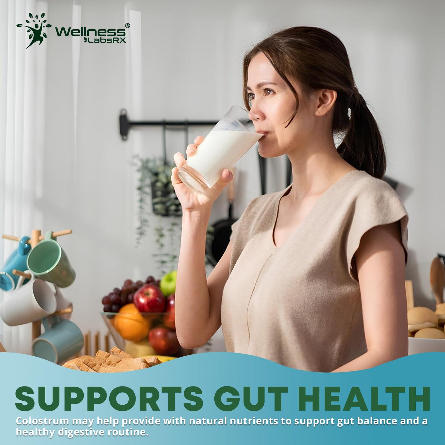 Colostrum Powder 2000mg - Vanilla Flavor, 60% IgG Bovine Colostrum Supplement for Gut Health, Immune Support, Clean Skin, Anti-Aging, Grass-Fed Calostro Bovino Powder, Keto, Gluten-Free - 60 Servings - PrimeBioHealth - canada supplements