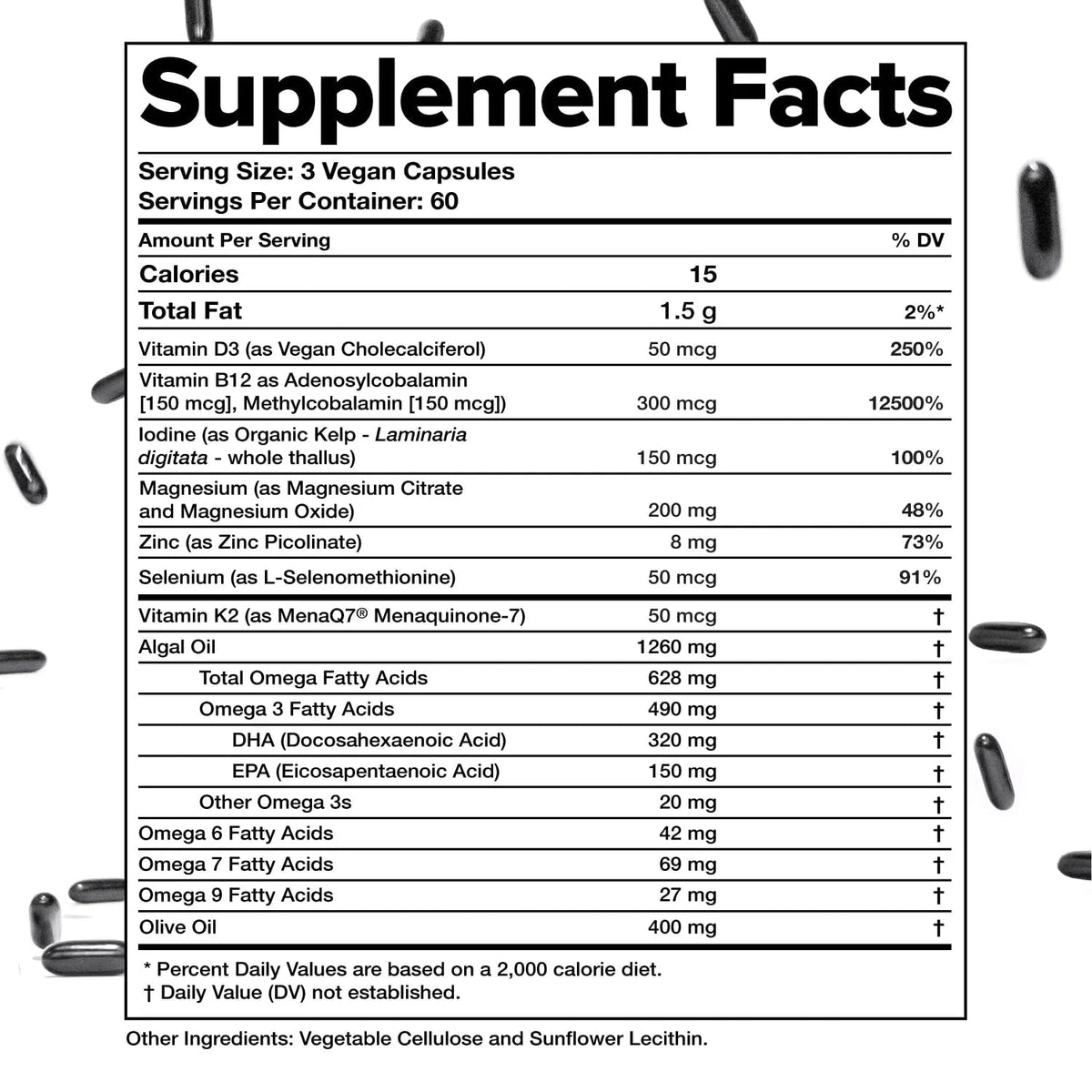 Complement Essential Vegan Multivitamin for Men & Women (60 Servings, 180 Capsules) with Omega-3 DHA & EPA, B12, Vitamin D3 & K2 - PrimeBioHealth - canada supplements