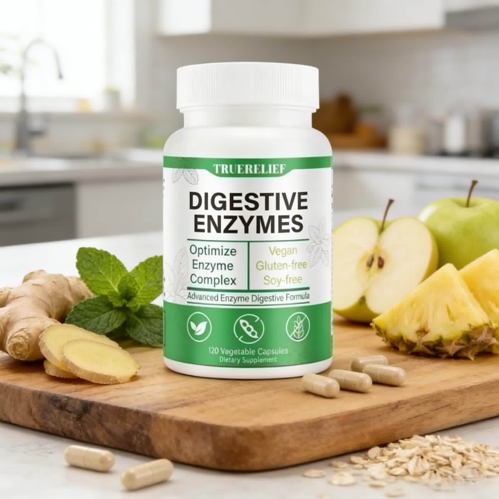 Complete Digestive Enzymes Supplement for Gut Health & Bloating Relief - Enhanced with Lipase Amylase Bromelain for Protein Carb - PrimeBioHealth - canada supplements
