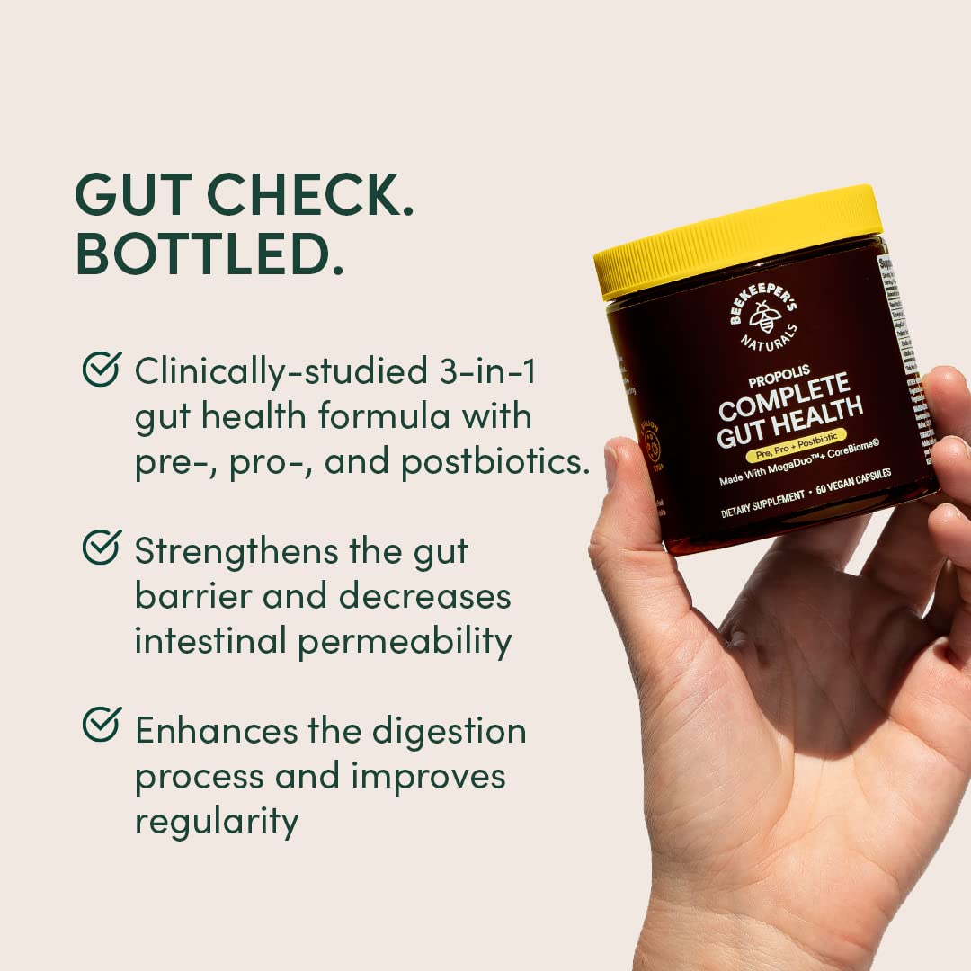 Complete Gut Health by Beekeeper's Naturals, 3-in-1 Prebiotic, Postbiotic, Probiotics for Digestive Health & Bloating Relief for Women & Men - PrimeBioHealth - canada supplements