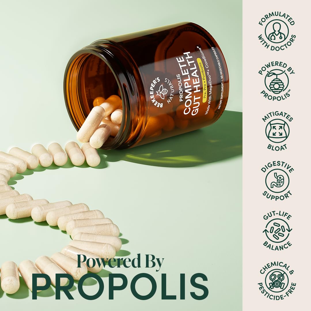 Complete Gut Health by Beekeeper's Naturals, 3-in-1 Prebiotic, Postbiotic, Probiotics for Digestive Health & Bloating Relief for Women & Men - PrimeBioHealth - canada supplements