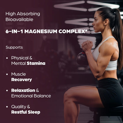 Complete Magnesium Complex 500mg for Women & Men | 60 Capsules | 6 in 1 Mag Supplement with Zinc | Quality Sleep & Muscle Health | Glycinate, Citrate - PrimeBioHealth - canada supplements