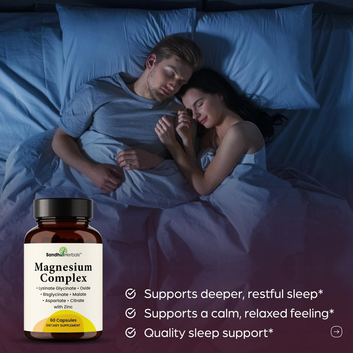 Complete Magnesium Complex 500mg for Women & Men | 60 Capsules | 6 in 1 Mag Supplement with Zinc | Quality Sleep & Muscle Health | Glycinate, Citrate - PrimeBioHealth - canada supplements