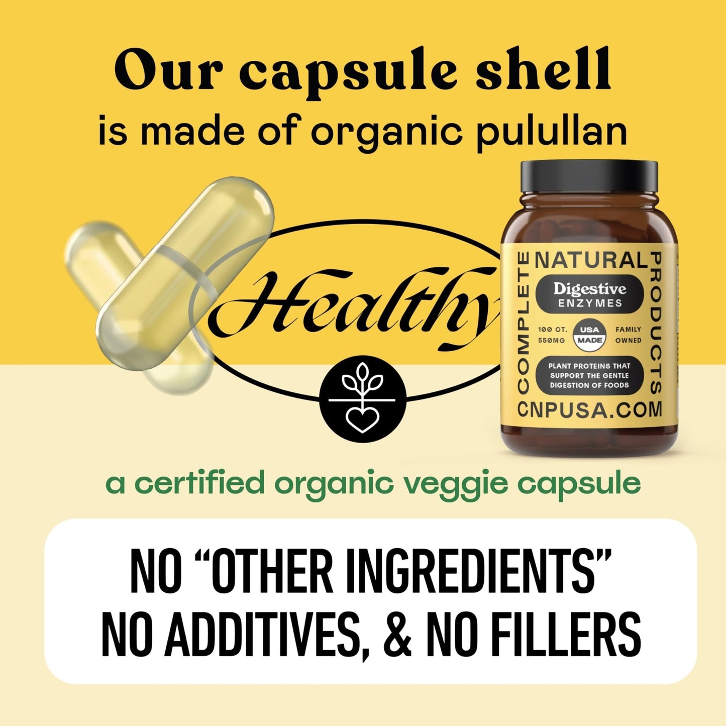 Complete Natural Products Digestive Enzyme Capsules, 550mg, 100ct | Plant-Based Formula - PrimeBioHealth - canada supplements
