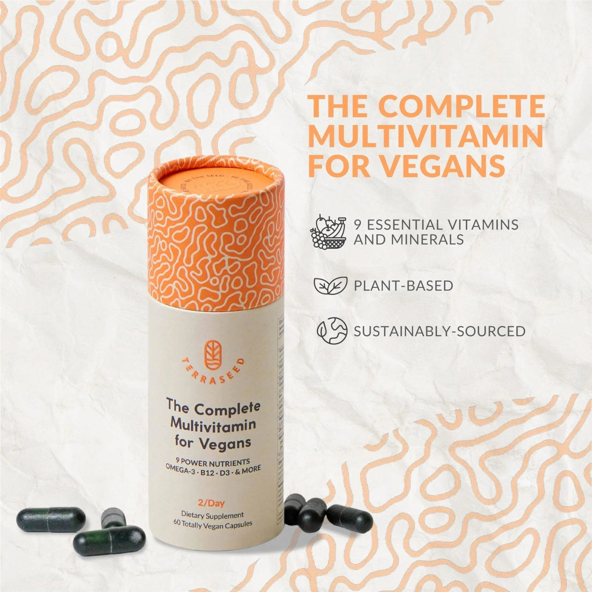 Complete Vegan Multivitamin with Iron, Omega 3, Vitamin D3, Folate, Zinc, Vitamin B12, & More - 100% Sustainable Vegan Vitamins - PrimeBioHealth - canada supplements