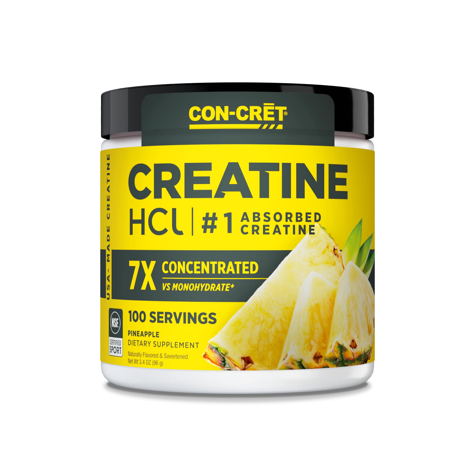 CON-CRET Creatine HCl Powder | Muscle, Cognitive, Cellular Energy Support | No Bloating or Cramps | USA Made & NSF Certified - PrimeBioHealth - canada supplements