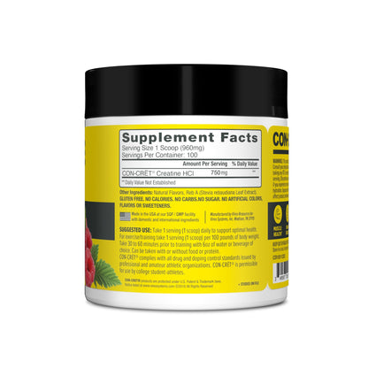 CON-CRET Creatine HCl Powder | Muscle, Cognitive, Cellular Energy Support | No Bloating or Cramps | USA Made & NSF Certified - PrimeBioHealth - canada supplements