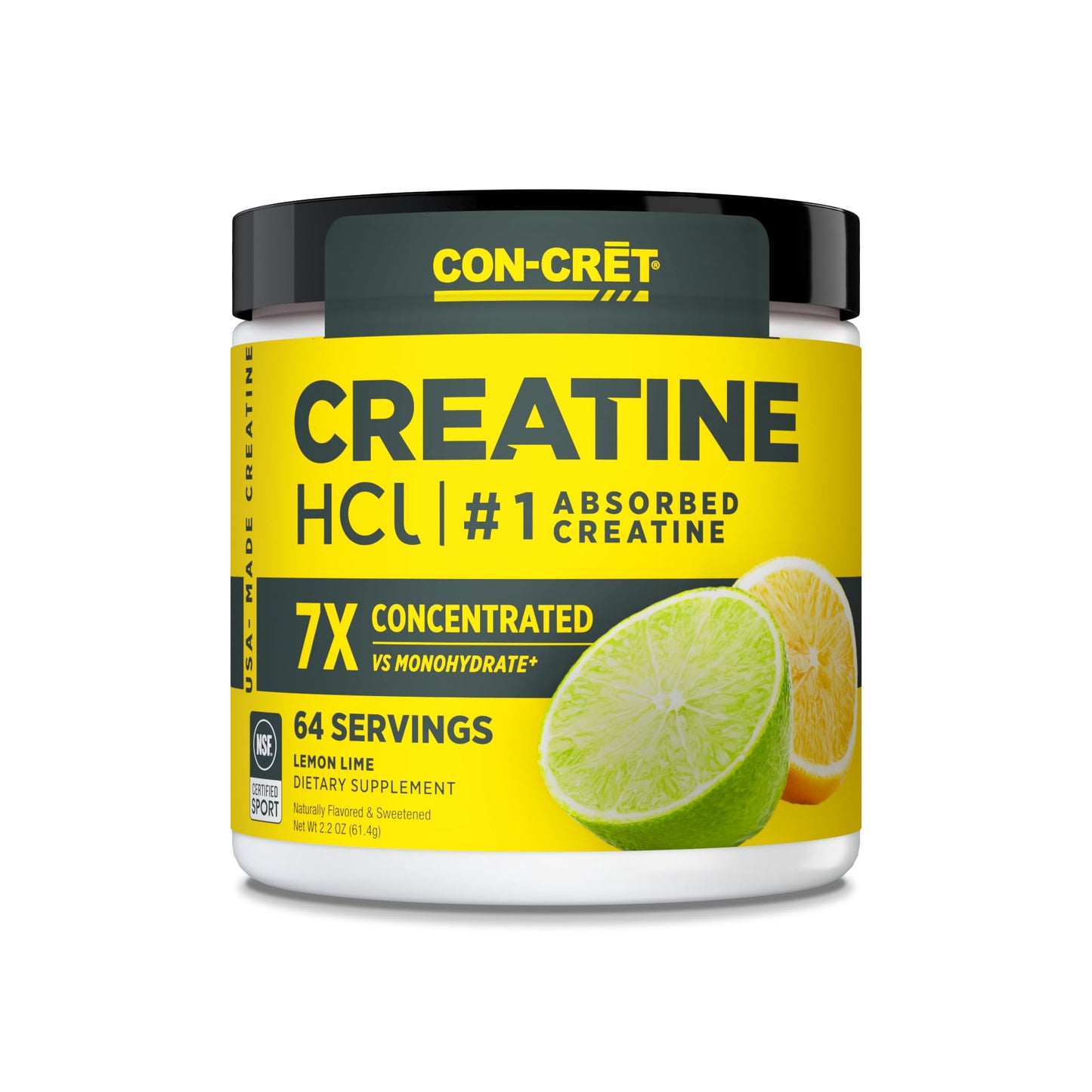 CON-CRET Creatine HCl Powder | Muscle, Cognitive, Cellular Energy Support | No Bloating or Cramps | USA Made & NSF Certified - PrimeBioHealth - canada supplements