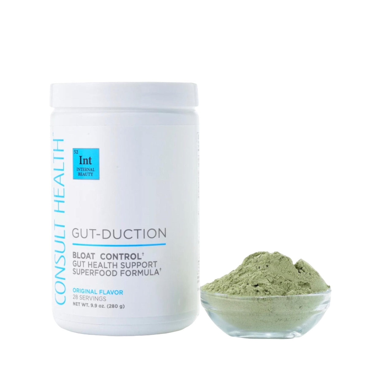 Consult Health Gut-Duction Bloat Control – Gut Health Support Superfood Formula – Plant Based Proteins - Probiotics – Powder Drink Mix – 28 Servings – 9.9 oz. - PrimeBioHealth - canada supplements