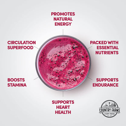 Country Farms Bountiful Beets, Wholefood Beet Extract Superfood, Helps Support Healthy Circulation and Promote Energy - PrimeBioHealth - canada supplements