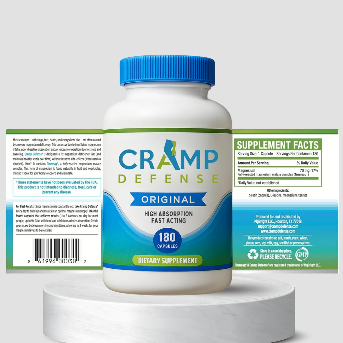 Cramp Defense® Leg Cramps Pills, Relief for All Muscle Cramps, Day and Night. Magnesium Supplement Capsules, 3-6 Month Supply. Non-Laxative - PrimeBioHealth - canada supplements