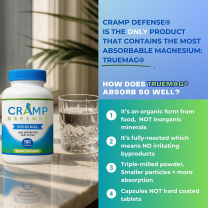 Cramp Defense® Leg Cramps Pills, Relief for All Muscle Cramps, Day and Night. Magnesium Supplement Capsules, 3-6 Month Supply. Non-Laxative - PrimeBioHealth - canada supplements