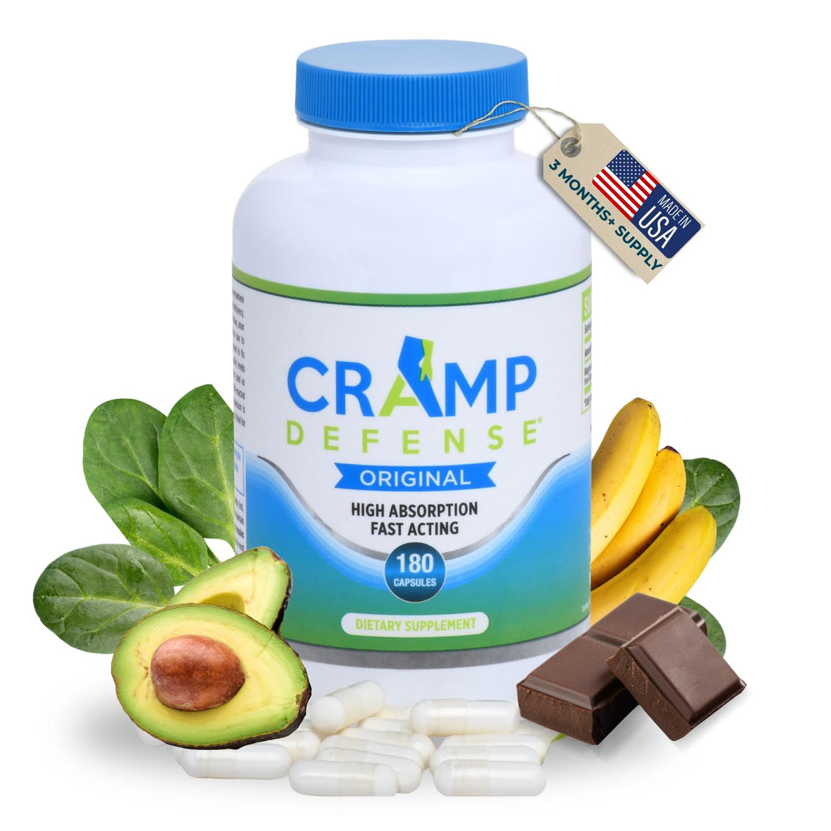 Cramp Defense® Leg Cramps Pills, Relief for All Muscle Cramps, Day and Night. Magnesium Supplement Capsules, 3-6 Month Supply. Non-Laxative - PrimeBioHealth - canada supplements