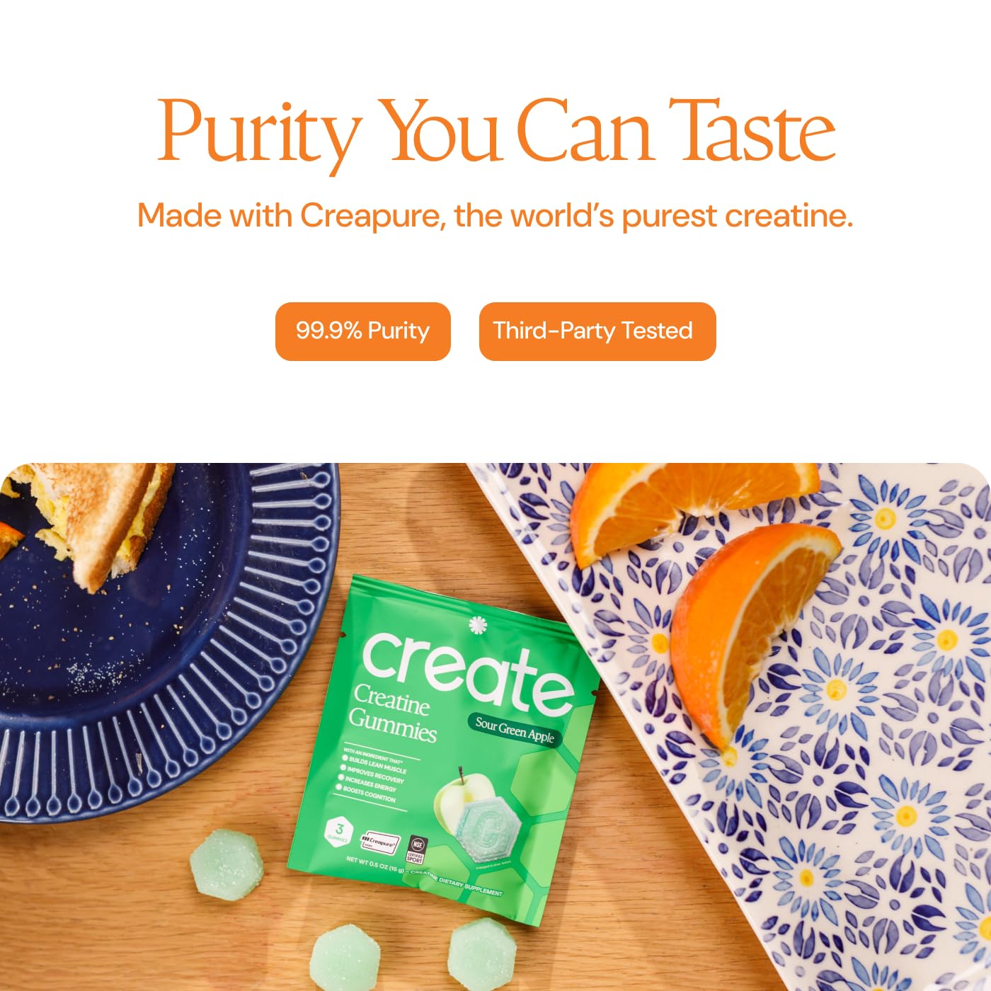 Create Creatine Gummies for Men & Women – NSF Certified, Made with Creapure Creatine Monohydrate, Great Tasting, Anti-Melting Formula, 30ct Standup Pouch, 90 Gummies (Variety Pack) - PrimeBioHealth - canada supplements