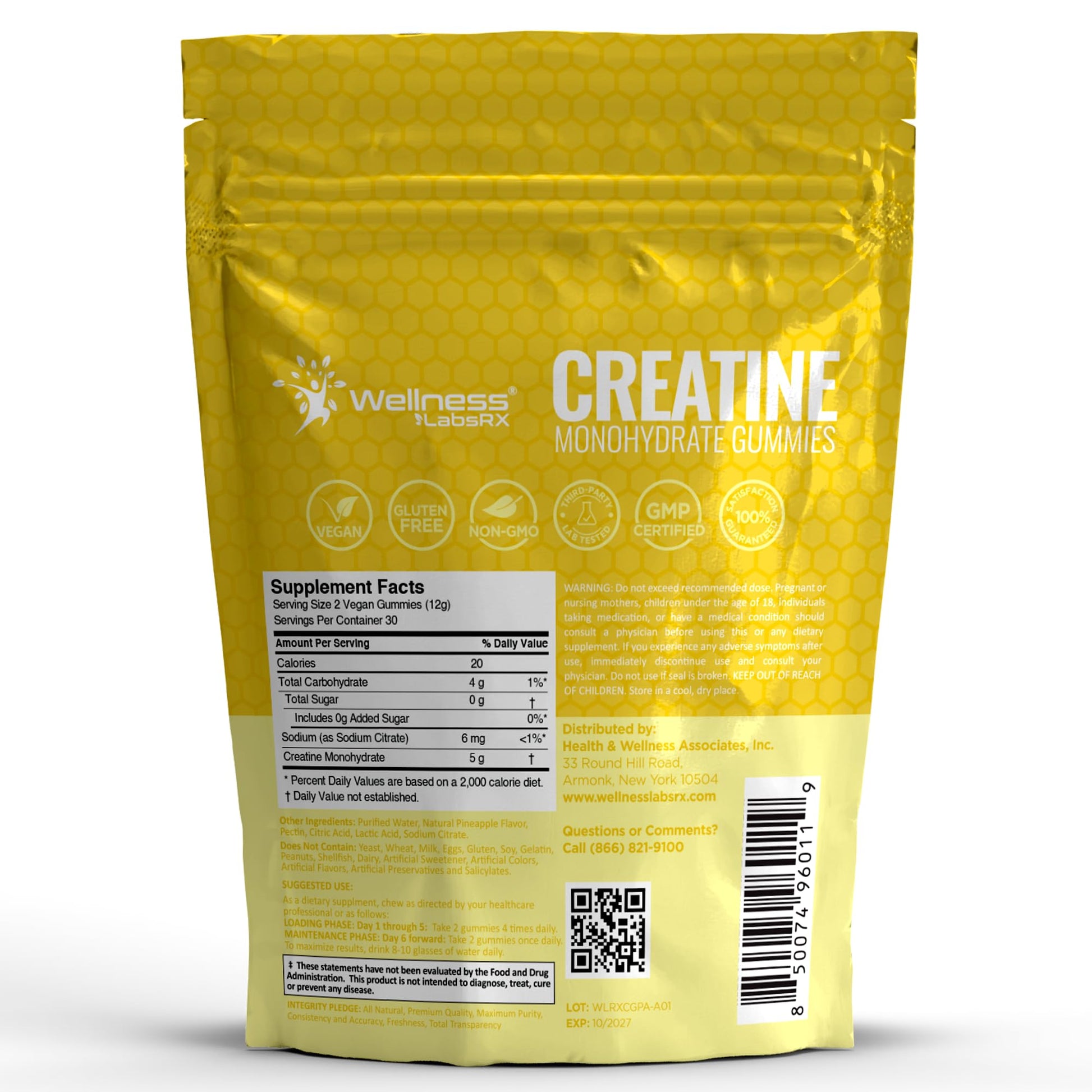 Creatine Gummies 5000mg, 30 Servings Creatine Monohydrate Gummies - Third-Party Tested Creatine for Women, Pineapple Flavor Creatine for Men, Muscle Growth, - PrimeBioHealth - canada supplements