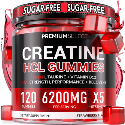 Creatine HCL for Adults 120 Gummies 6200mg - HCL Creatine Advanced Complex with L-Taurine + Vitamin B12 for Men & Women Muscle Strength & Builder, Energy Boost, - PrimeBioHealth - canada supplements