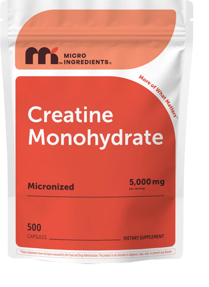 Creatine Monohydrate 5,000mg, 500 Capsules | Pure Creatine Pills – Micronized + Unflavored Powder Source, Easy Absorption | Keto, Non-GMO - PrimeBioHealth - canada supplements