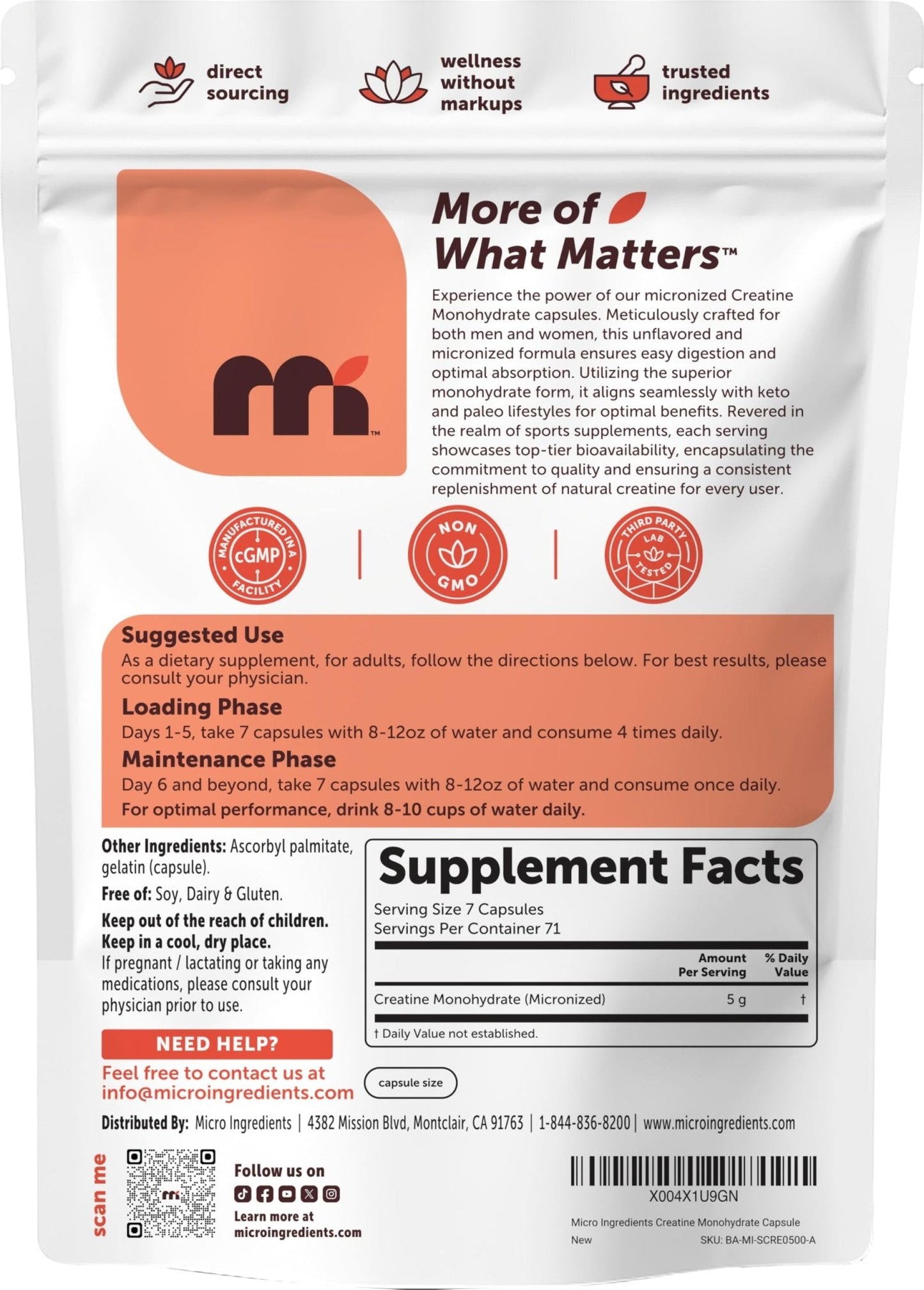 Creatine Monohydrate 5,000mg, 500 Capsules | Pure Creatine Pills – Micronized + Unflavored Powder Source, Easy Absorption | Keto, Non-GMO - PrimeBioHealth - canada supplements