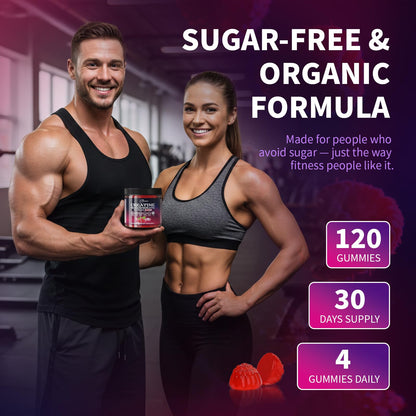 Creatine Monohydrate Gummies 5000mg for Men & Women, Organic Pure Creatine Gummies | Sugar Free,Vegan, Non-GMO,Raspberry Flavor, 120 Count - PrimeBioHealth - canada supplements