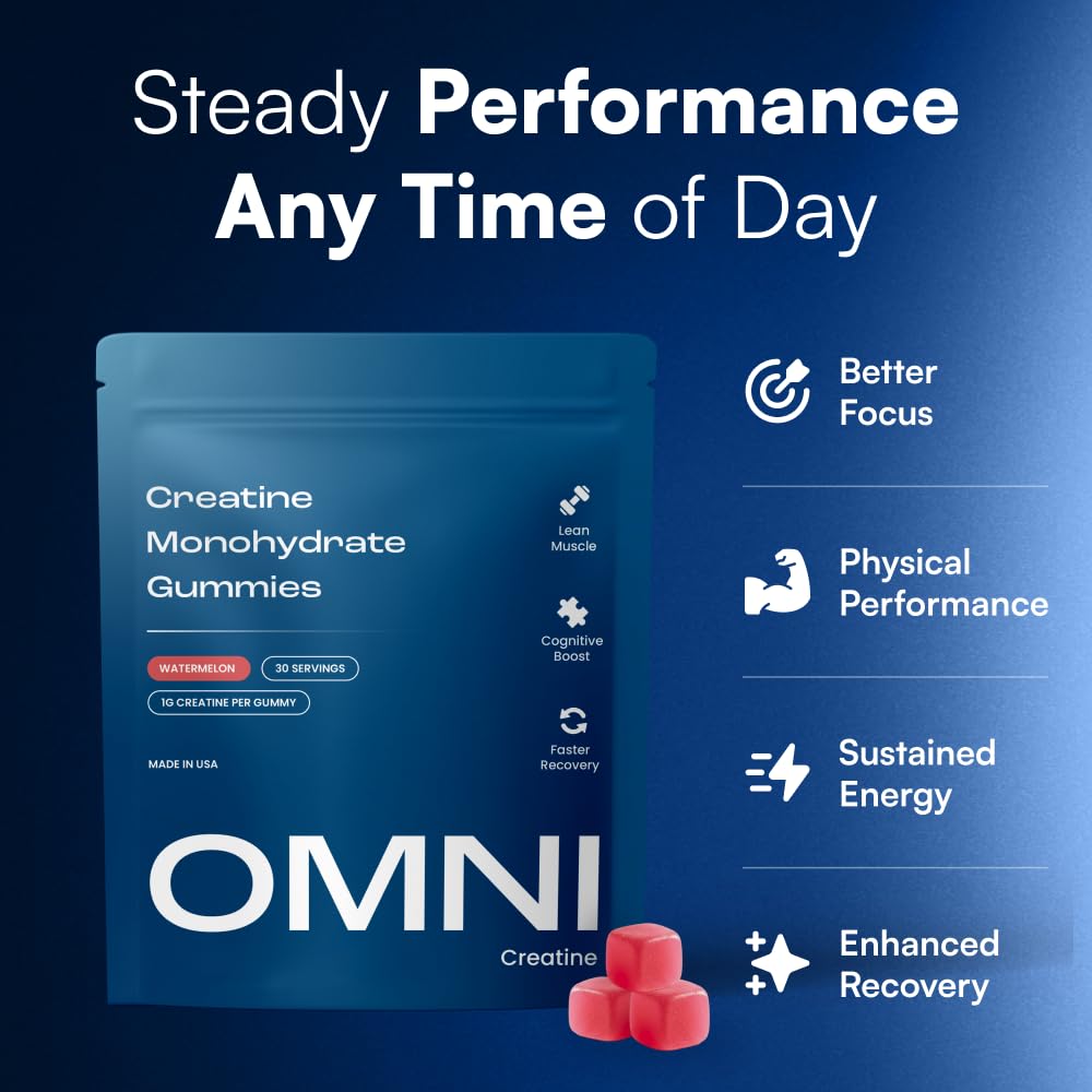Creatine Monohydrate Gummies - Supports Muscle Growth, Recovery & Brain Function - Convenient & Easy to Take - Great Tasting Watermelon Flavor - PrimeBioHealth - canada supplements