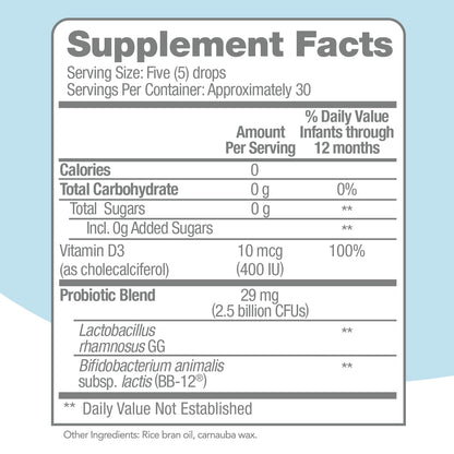 Culturelle Baby Probiotic Drops + Vitamin D, Immune & Digestive Health Support for Babies, Infants & Newborns 0-12 Months - PrimeBioHealth - canada supplements