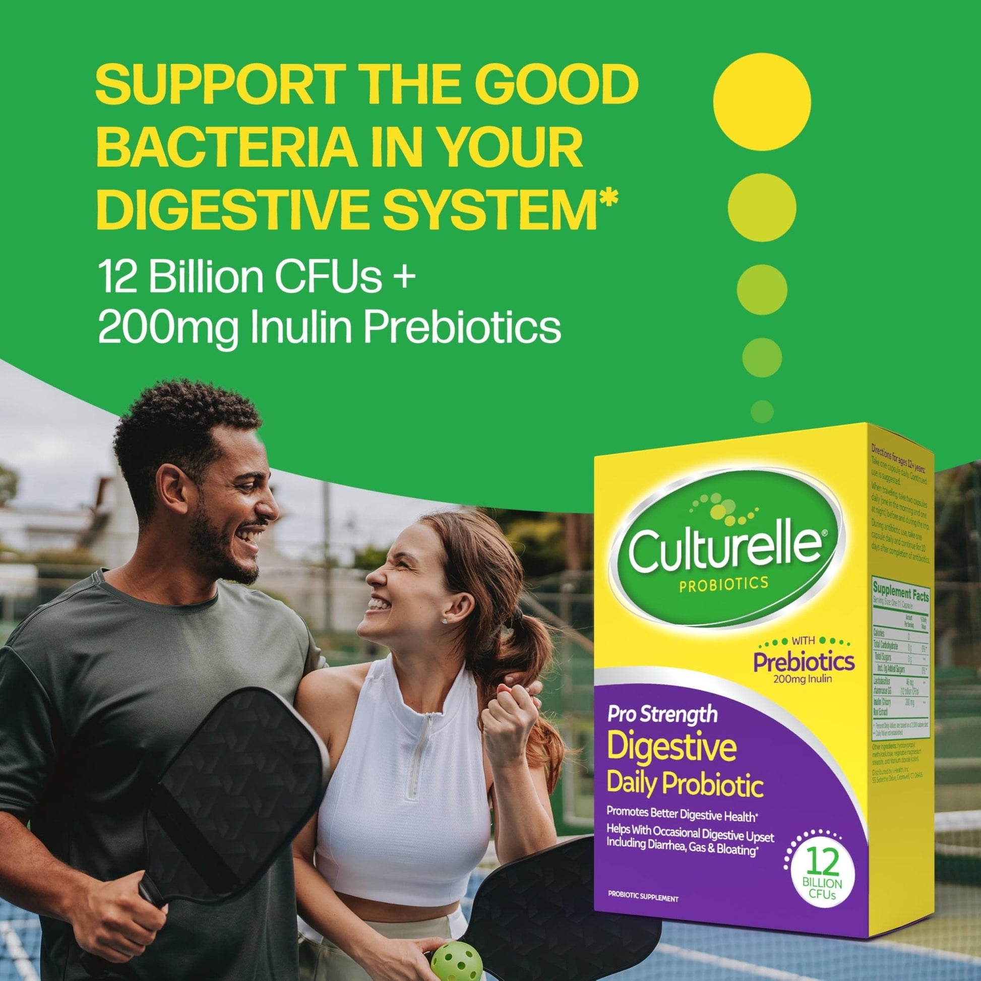 Culturelle Pro Strength Daily Probiotics For Digestive Health (2 Month Supply) with Prebiotics for Women & Men, Supports Occasional Diarrhea - PrimeBioHealth - canada supplements