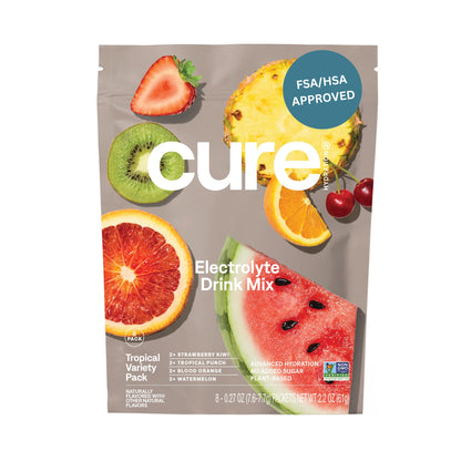 Cure Hydration | Plant-Based Electrolyte Drink Mix | No Added Sugar | FSA-HSA | Dehydration Relief Powder Made with Coconut Water | Non-GMO | Vegan - PrimeBioHealth - canada supplements
