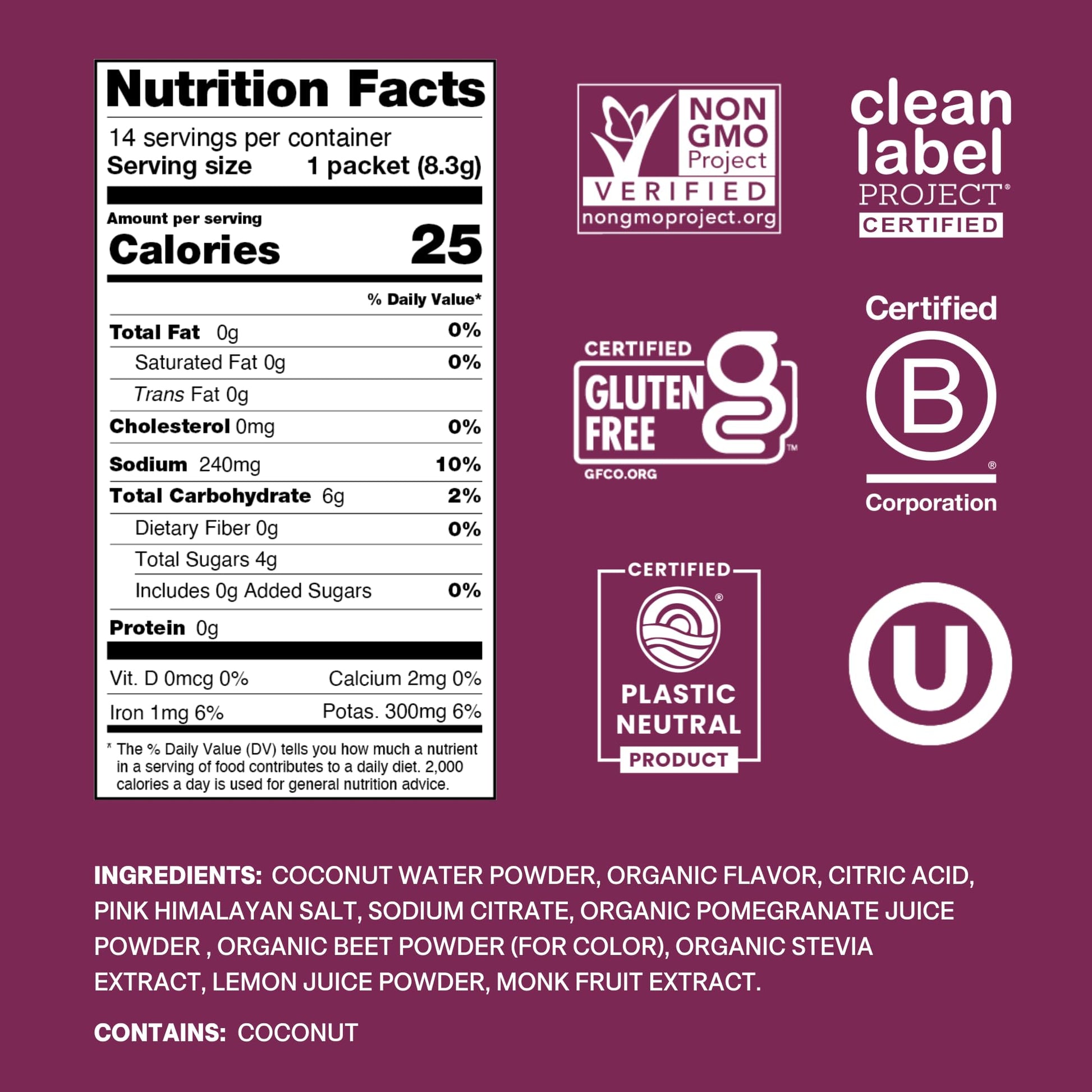 Cure Hydration | Plant-Based Electrolyte Drink Mix | No Added Sugar | FSA-HSA | Dehydration Relief Powder Made with Coconut Water | Non-GMO | Vegan - PrimeBioHealth - canada supplements