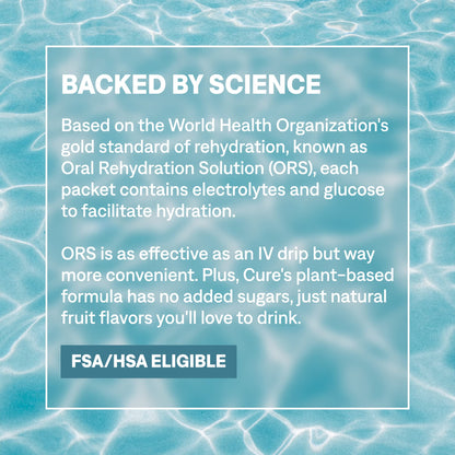 Cure Hydration | Plant-Based Electrolyte Drink Mix | No Added Sugar | FSA-HSA | Dehydration Relief Powder Made with Coconut Water | Non-GMO | Vegan | Pouch of 14 Packets - Blood Orange - PrimeBioHealth - canada supplements