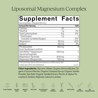 Cymbiotika Liposomal Magnesium Complex – Promotes Relaxation, Restful Sleep, and Heart & Brain Health – Highly Absorbable 3-in-1 Formula - PrimeBioHealth - canada supplements