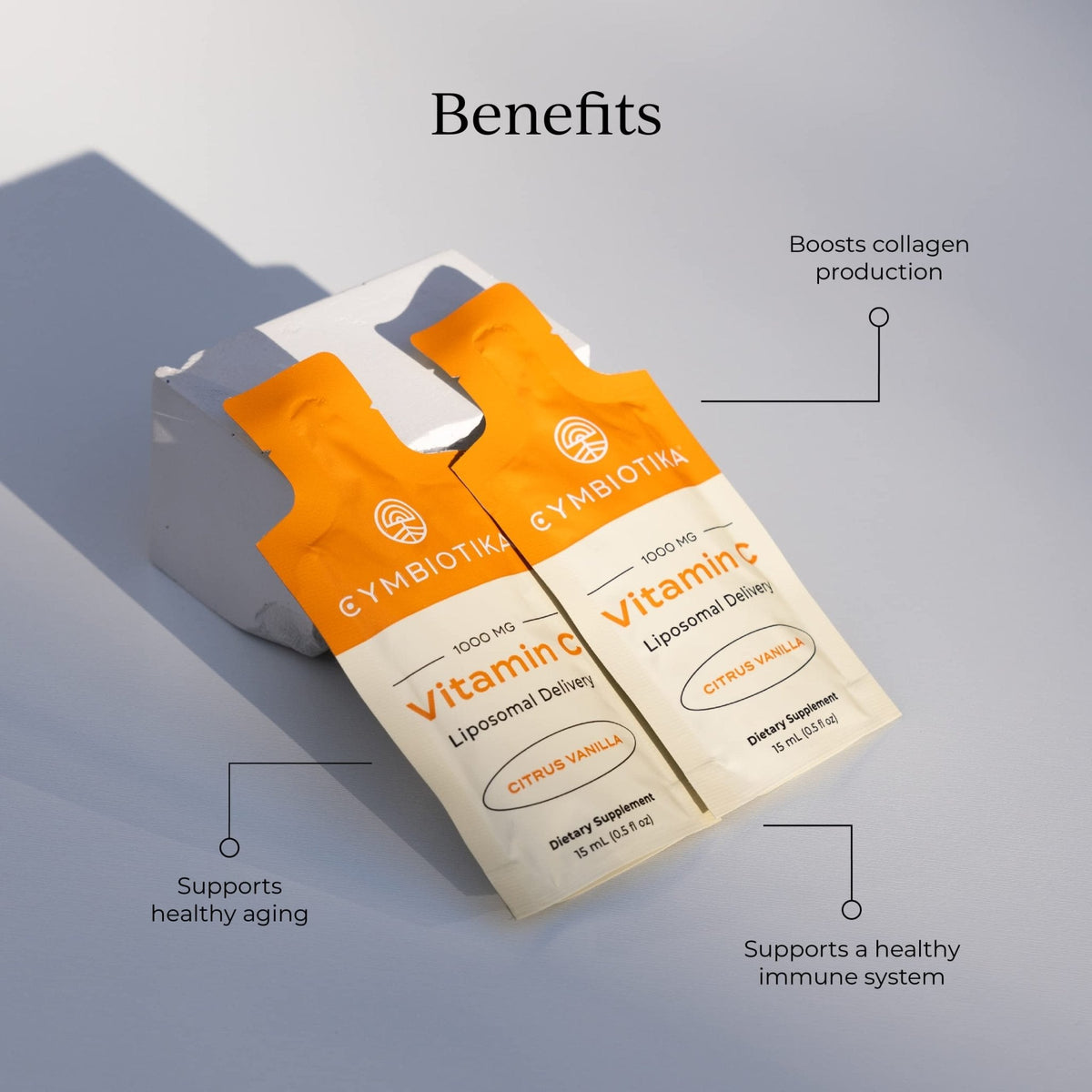 CYMBIOTIKA Vitamin C Individual Packets, Liposomal Delivery, Supplement for Immune Support, Collagen Boost, & Healthy Aging - PrimeBioHealth - canada supplements