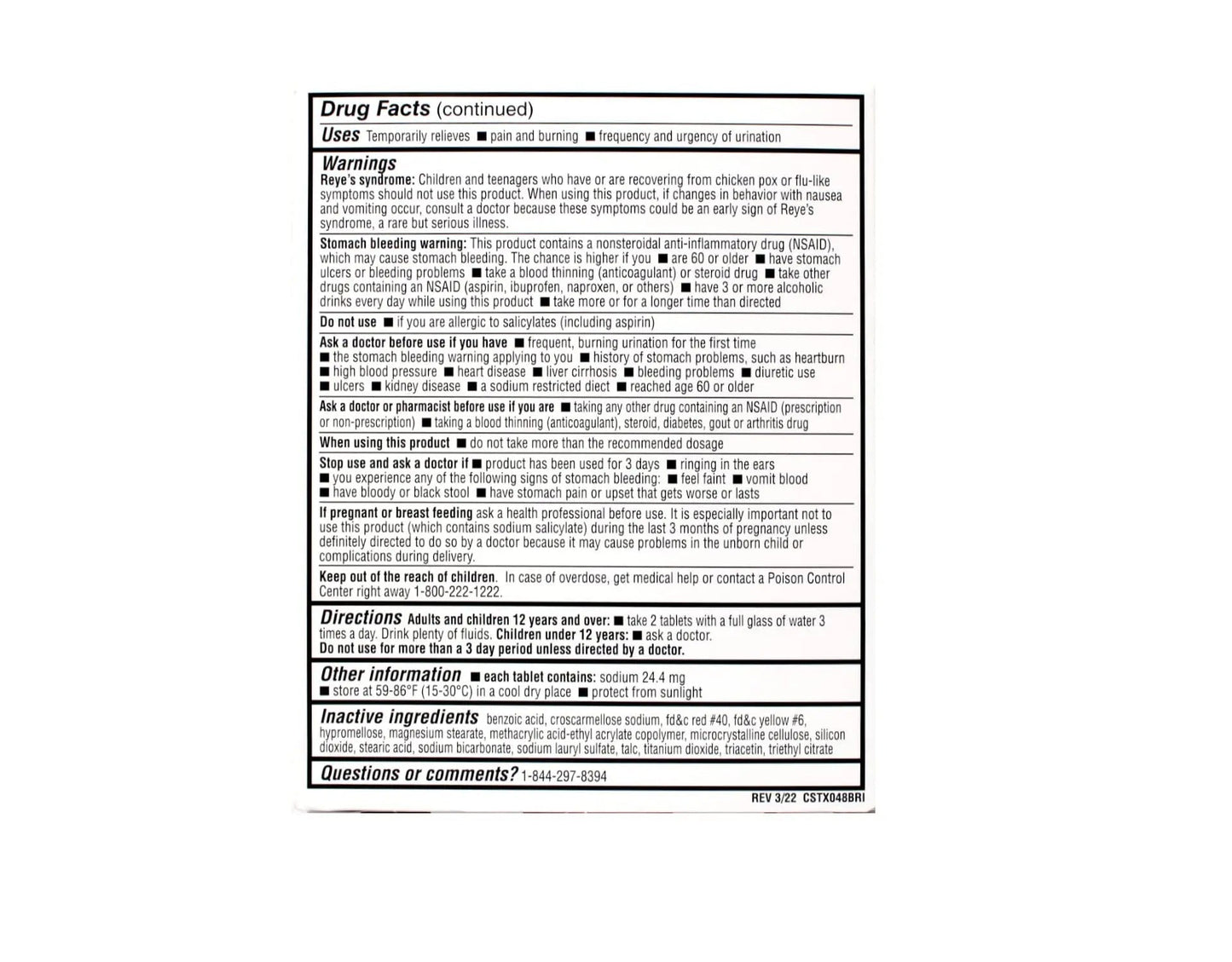 Cystex Plus Urinary Pain Relief Tablets 40 ea (Packs of 2) - PrimeBioHealth - canada supplements