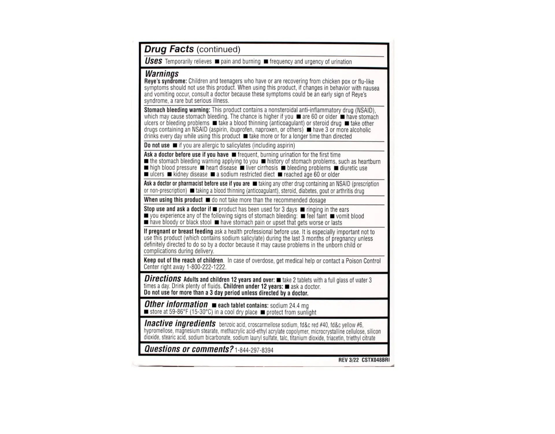 Cystex Plus Urinary Pain Relief Tablets 40 ea (Packs of 2) - PrimeBioHealth - canada supplements