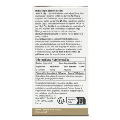 D-Mannose Pet Tablets for Cats & Dogs by SC Nutra - PrimeBioHealth - canada supplements