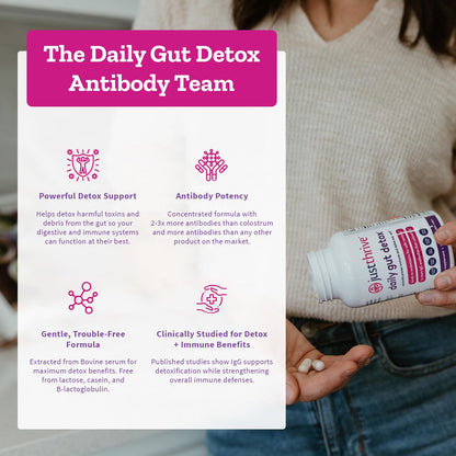 Daily Gut Detox - Ultra-Concentrated Detox & Immune Support Supplement with IgG Antibodies - Promotes Gut Health, Detoxification & Balanced Immune Response - PrimeBioHealth - canada supplements