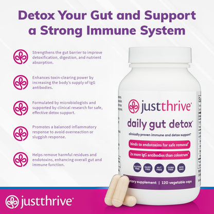 Daily Gut Detox - Ultra-Concentrated Detox & Immune Support Supplement with IgG Antibodies - Promotes Gut Health, Detoxification & Balanced Immune Response - PrimeBioHealth - canada supplements