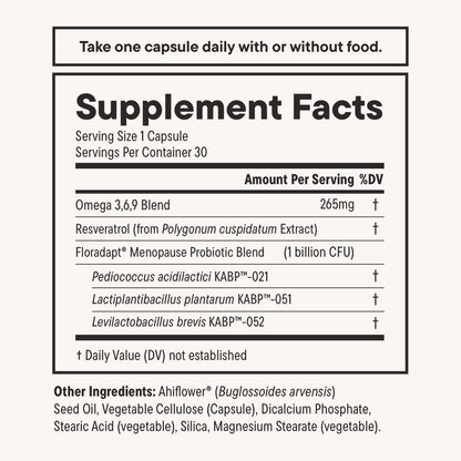 Daily Nouri Menopause Probiotics for Women | Hormonal Balance, Hot Flashes, Night Sweats & Gut Health | 3 Clinically Studied Strains - PrimeBioHealth - canada supplements