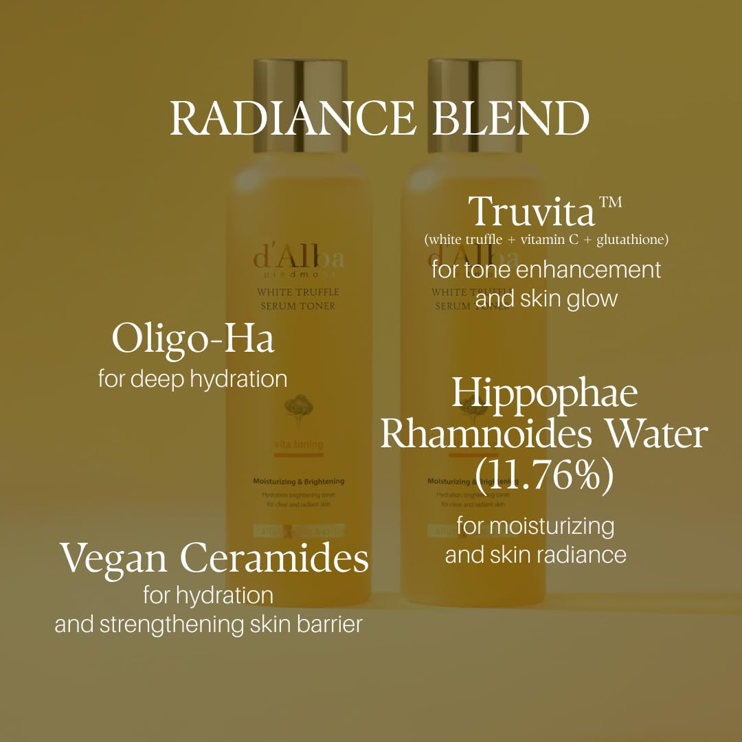 d'alba Piedmont White Truffle Vita Toning Serum Toner, Glass Skin with Double Vitamin Skincare, Face Moisturizer, (6.09 fl. oz) - PrimeBioHealth - canada supplements