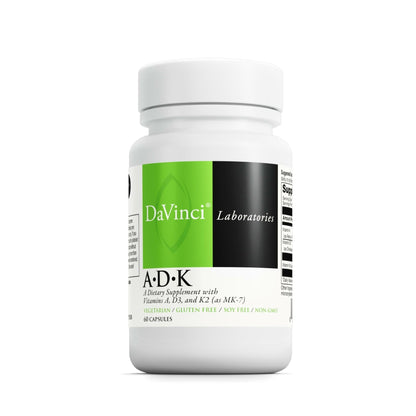 DAVINCI Labs ADK - Helps Support Bone, Heart & Immune Health - Dietary Supplement with Vitamins A, D3 & K2 (as MK-7) - Vegetarian - PrimeBioHealth - canada supplements