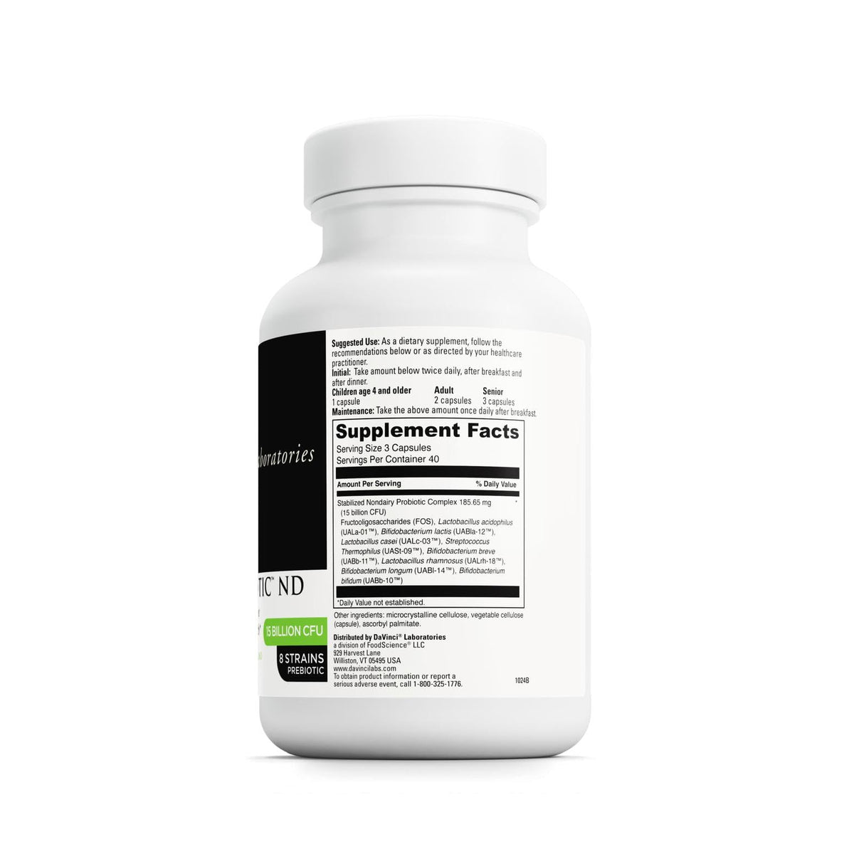 DAVINCI Labs Mega Probiotic ND - Non-Dairy Probiotic Supplement Supports Gut, Digestive & Brain Health* - Gut Health Support Supplement - PrimeBioHealth - canada supplements