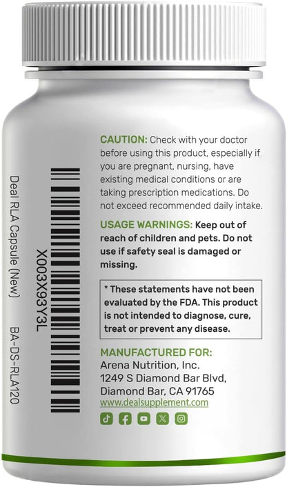 DEAL SUPPLEMENT R Alpha Lipoic Acid 600mg with Benfotiamine 300mg Per Serving, 120 Veggie Capsules – 200mg R-ALA Per Capsule – Antioxidant Supplement for Energy & Nervous System Support - PrimeBioHealth - canada supplements