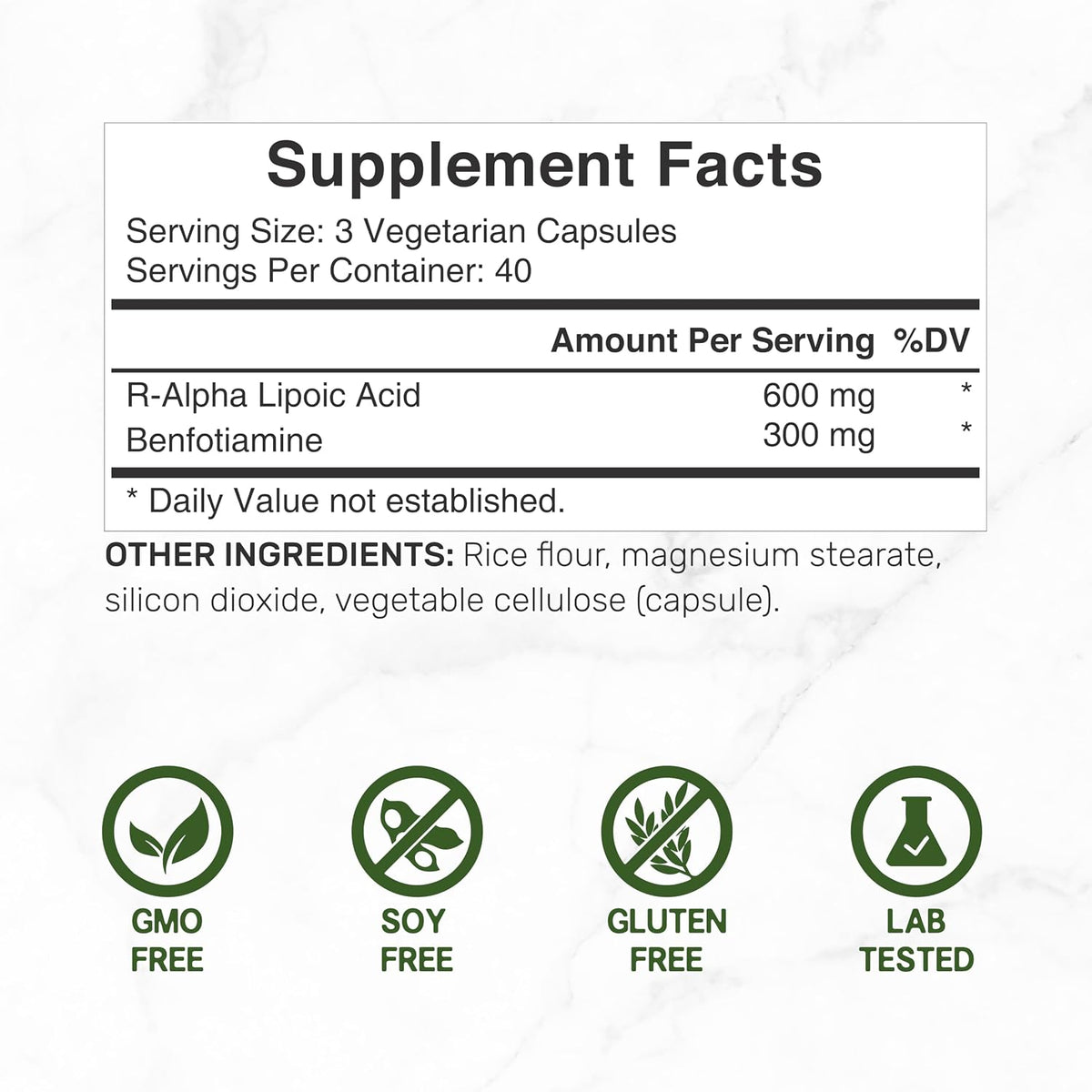 DEAL SUPPLEMENT R Alpha Lipoic Acid 600mg with Benfotiamine 300mg Per Serving, 120 Veggie Capsules – 200mg R-ALA Per Capsule – Antioxidant Supplement for Energy & Nervous System Support - PrimeBioHealth - canada supplements