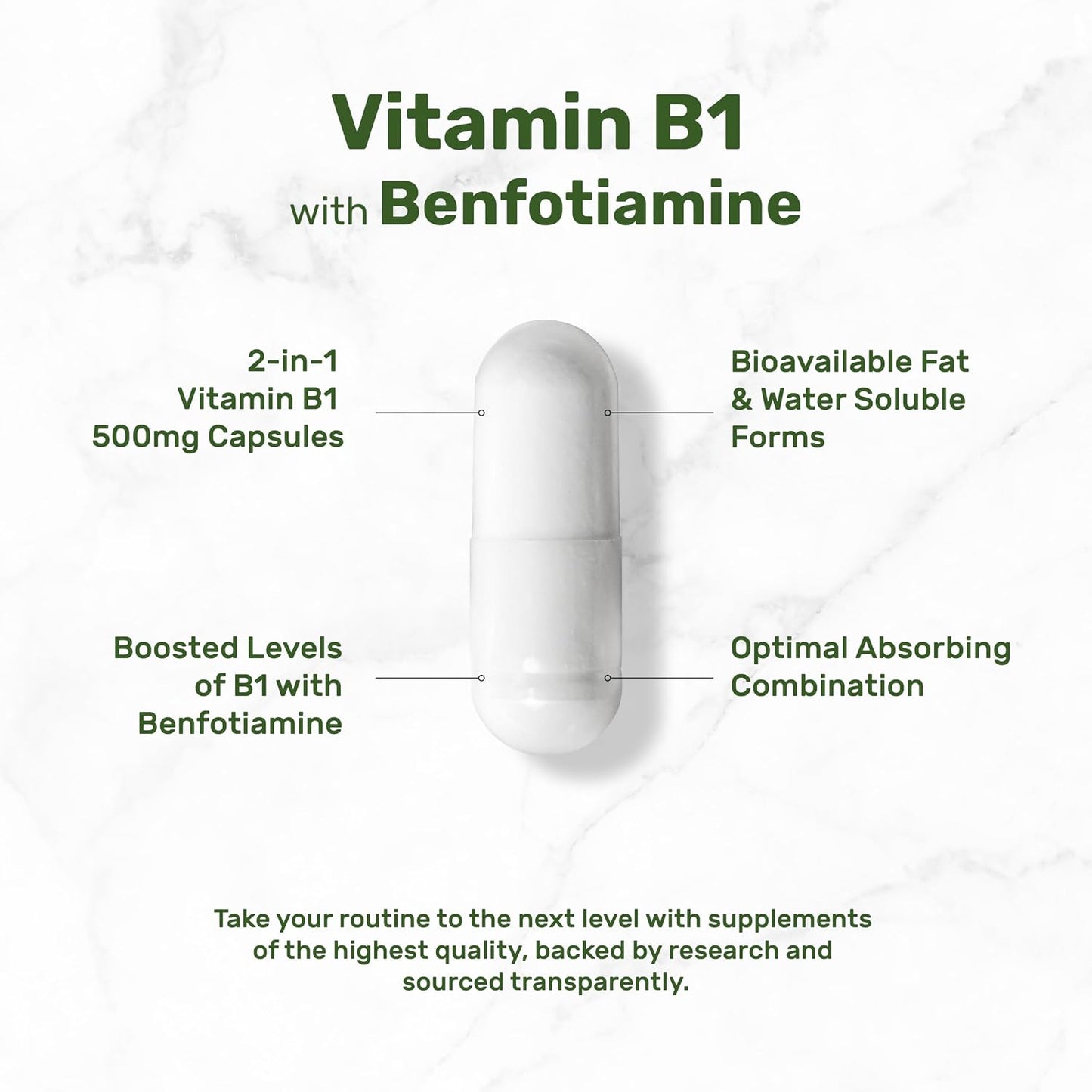 DEAL SUPPLEMENT Vitamin B1 500mg with Benfotiamine, 240 Capsules – 2 in 1 Enhanced Formula – Fat & Water Soluble Thiamine B1 Supplement – Third Party Tested, Non-GMO, No Gluten - PrimeBioHealth - canada supplements