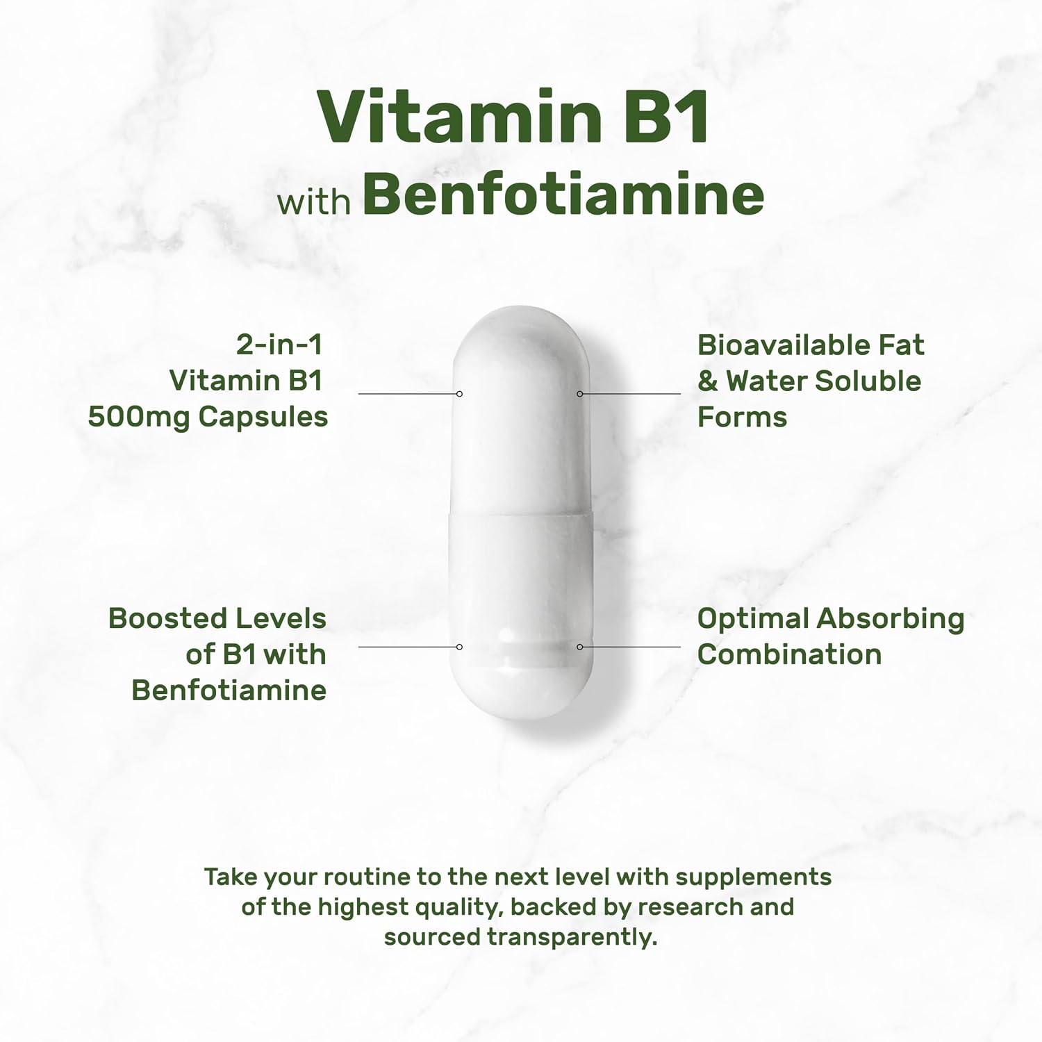DEAL SUPPLEMENT Vitamin B1 500mg with Benfotiamine, 240 Capsules – 2 in 1 Enhanced Formula – Fat & Water Soluble Thiamine B1 Supplement – Third Party Tested, Non-GMO, No Gluten - PrimeBioHealth - canada supplements