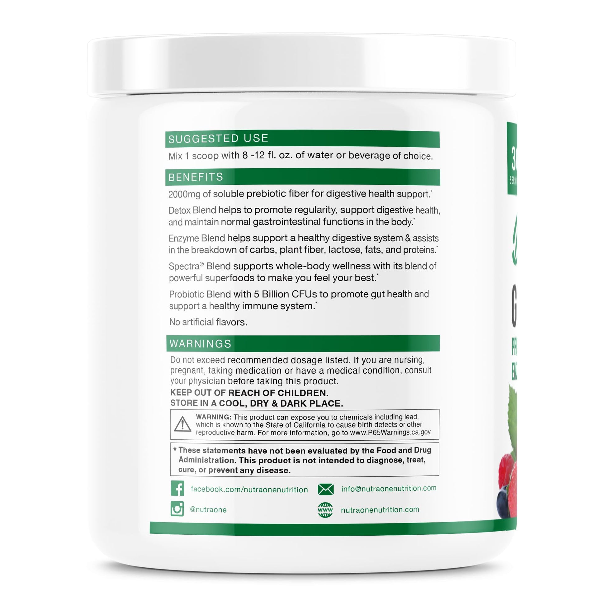 DetoxOne Daily Gut Health Powder* | Supports Normal/Healthy Digestive Function*| Promotes Detoxification*| Boost Energy & Improves Nutrient Absorption* - PrimeBioHealth - canada supplements