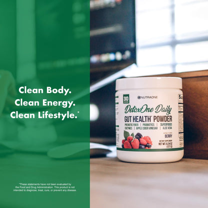 DetoxOne Daily Gut Health Powder* | Supports Normal/Healthy Digestive Function*| Promotes Detoxification*| Boost Energy & Improves Nutrient Absorption* - PrimeBioHealth - canada supplements