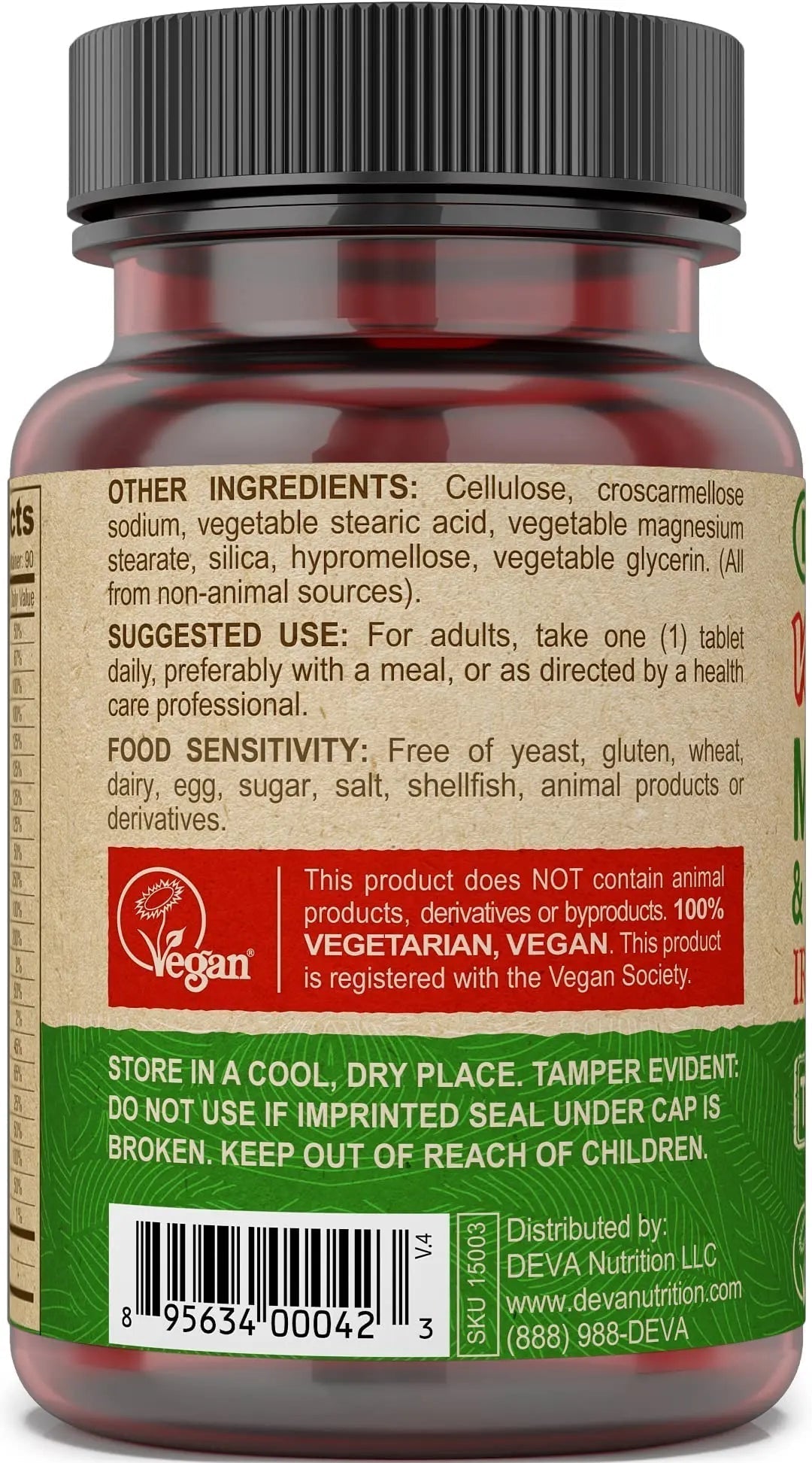 DEVA Vegan Iron-Free Multivitamin & Mineral Supplement, Vitamin C, D2, E & B-Complex, Biotin, 90 Tiny Tablets - PrimeBioHealth - canada supplements